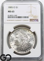 1885-O Morgan Silver Dollar, NGC MS63 Guide: 100