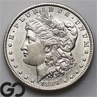 1886-O Morgan Silver Dollar, AU++ Bid: 225