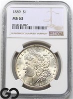 1889 Morgan Silver Dollar, NGC MS63 Guide: 100