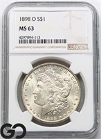 1898-O Morgan Silver Dollar, NGC MS63 Guide: 115