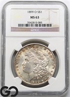 1899-O Morgan Silver Dollar, NGC MS63 Guide: 100