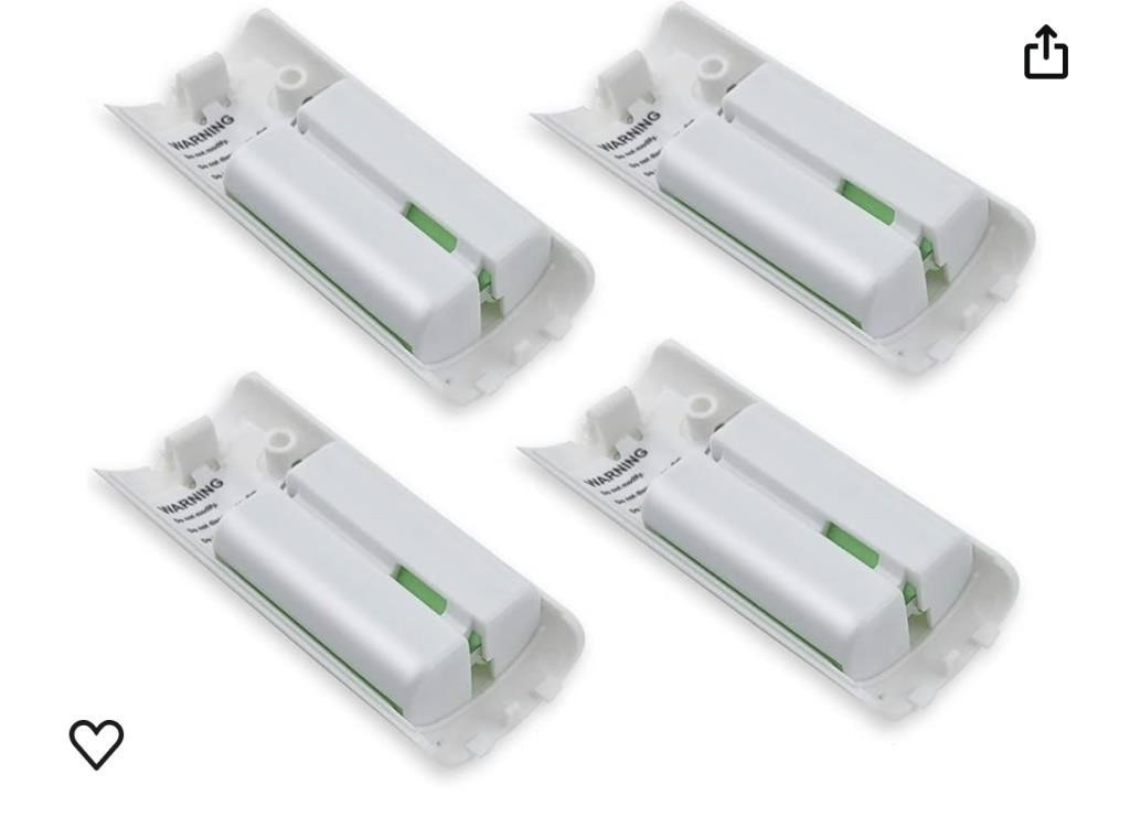4-Pack Battery Packs for Wii and Wii U Remote