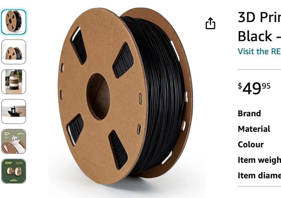 3D Printing Filament 1.75mm - pack of 3