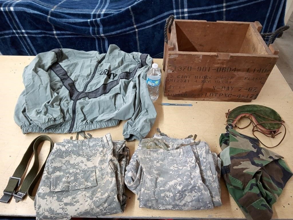 MILITARY PANTS,CANTEEN CRATE, ETC