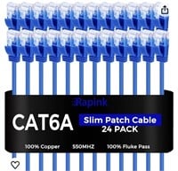 Cat6a cables 1ft  24 Pack black color