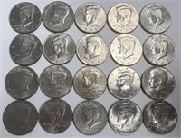 Lot of 20 Assorted Kennedy Half Dollar Coins!