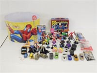 SUPER HERO TOYS, FIGURES, CARS, LUNCH BOX, BUCKET