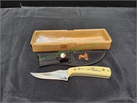 7" Elk Ridge Bone Handle Knife & Nylon Sheath