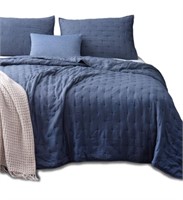 KASENTEX navy quilt bed spread and pillow sham