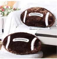 4 Fluffy Soft football shaped Throw pillows