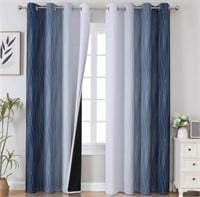 Box of Window Curtains w/grommet. Blue/Grey