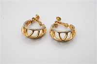 Pair of Gold Tone Screw on Earrings by Goldette