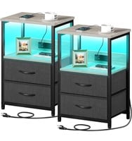 Seventable Nightstand Set of 2 with Charging