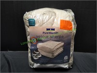 Pure Warmth Velour Sherpa Heated Blanket, Full