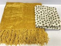 Mustard yellow blanket & throw pillow covers