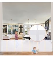 Extra Long white retractable baby gate 120"