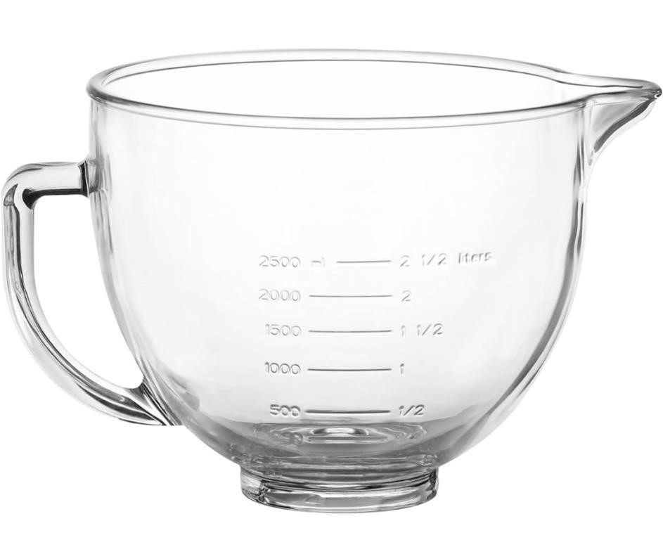 MOLIGOU Glass Mixing Bowl for Kitchenaid 4.5 and