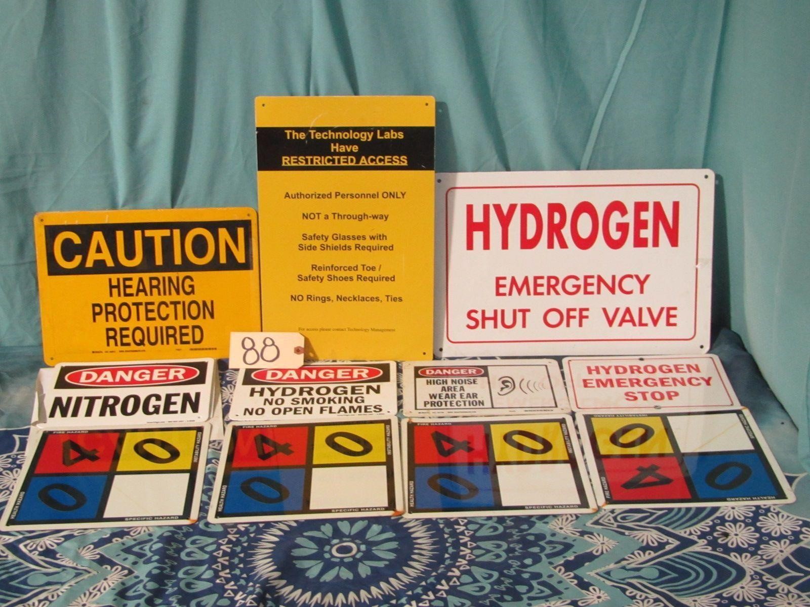 Lot Of Various Industrial Gas Caution Signs