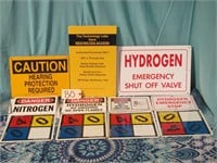 Lot Of Various Industrial Gas Caution Signs