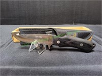 Elk Ridge Gut Hook Knife w/ Black Wood Handle