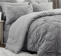 Bedsure Dark Grey Comforter Set Queen Size
