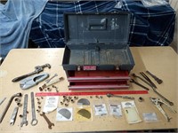 STACK-ON 2 DRAWER TOOLBOX WITH MISC TOOLS