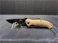 Master USA Tan Pocket Knife w/ Clip