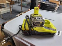 RYOBI ONE+ 18V BATTERY AND CHARGER