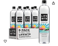 6 pack lifewtr Premium Purified Water 1 liter
