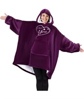 I Love You Wearable Blanket hoodie For Couples