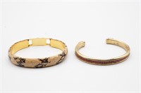 2 Cuff Bracelets ~ One Marked Made in Italy