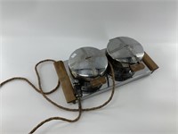 Vintage double waffle maker, electric with plug, u