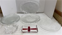 Christmas Clear Glass Serving Pieces