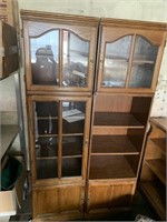 Matching book case set with glass doors in good co