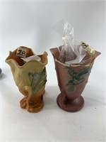 Pair of Roseville vases, have broken edges