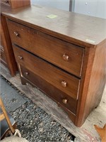 nice Antique wooden dresser with 3 drawers skeleto