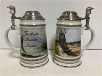 2 Eagle Tankards by Longton Crown