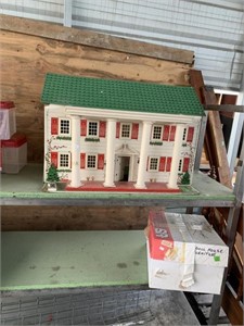 Vintage doll house  with various accessories inclu