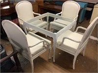 Table W/4 Chairs With Leather Backs & Seats