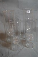 4 Handblown Glass Oil Lamps Wolfard ?
