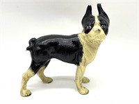 Boston Terrier Painted Cast Iron Coin Bank 8.5” x