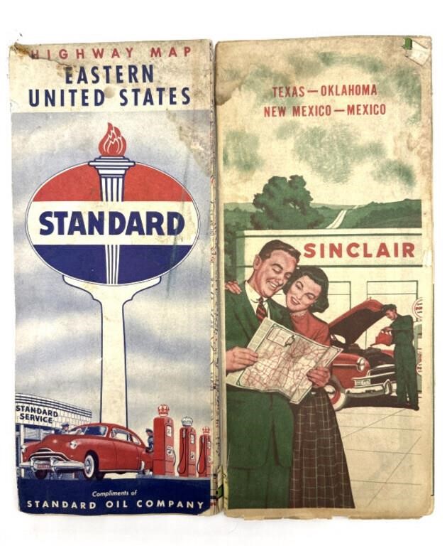 Vintage Road Maps : Standard and Sinclair