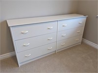 White 6 Drawer Long Dresser