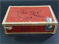 Old cigar box full of costume jewelry, various sty