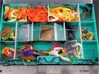 Bass Pro tackle box with lures and hooks