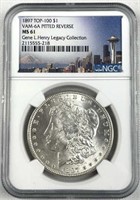 1897 Top 100 VAM 6A Morgan Dollar NGC MS61