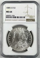 1885-O Morgan Silver Dollar, NGC MS64