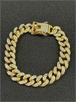 Fashion goldtone rhinestone bracelet