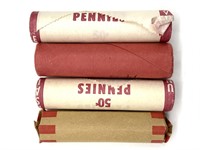 (4) Paper Rolls of Lincoln Cents (contents