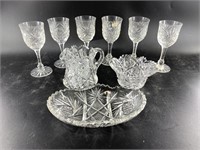 Lot with crystal goblets and dishes, about 50 year